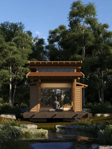 Yoga retreat hut